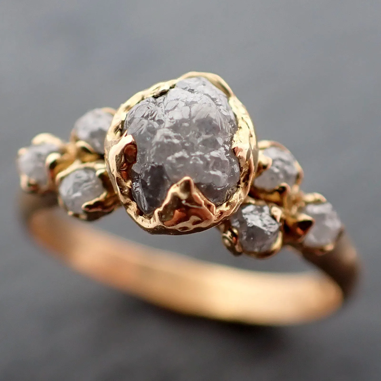 raw diamond 18k yellow gold engagement ring rough gold wedding ring diamond wedding ring rough diamond ring byangeline 3408 Alternative Engagement