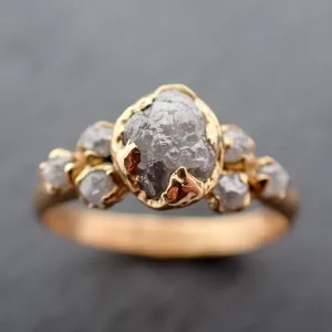 raw diamond 18k yellow gold engagement ring rough gold wedding ring diamond wedding ring rough diamond ring byangeline 3408 Alternative Engagement
