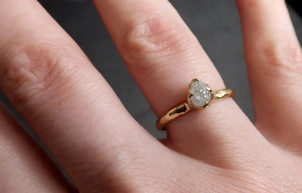 raw diamond engagement ring rough uncut diamond solitaire recycled 14k yellow gold conflict free diamond wedding promise 1967 Alternative Engagement