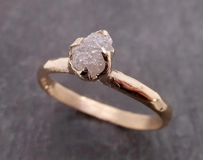 raw diamond engagement ring rough uncut diamond solitaire recycled 14k yellow gold conflict free diamond wedding promise 1967 Alternative Engagement