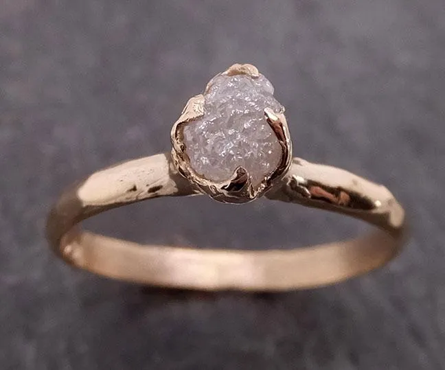 raw diamond engagement ring rough uncut diamond solitaire recycled 14k yellow gold conflict free diamond wedding promise 1967 Alternative Engagement