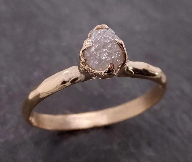 raw diamond engagement ring rough uncut diamond solitaire recycled 14k yellow gold conflict free diamond wedding promise 1967 Alternative Engagement