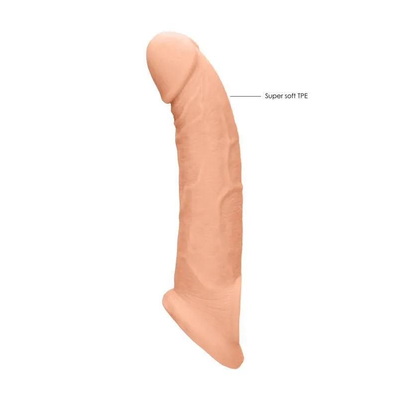 RealRock 9 Inch Realistic Penis Extender with Rings - Flesh