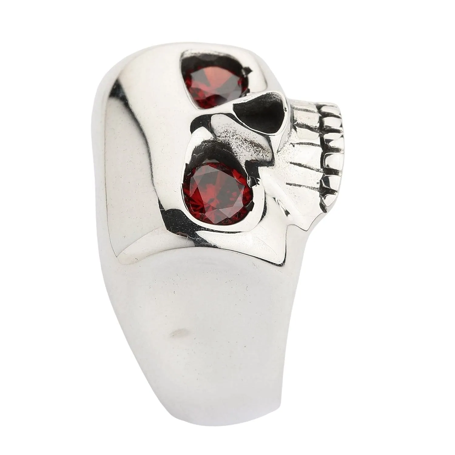 Red Eyes Skull Sterling Silver Ring