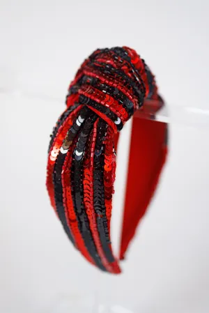 Red Stripe Sequin Headband