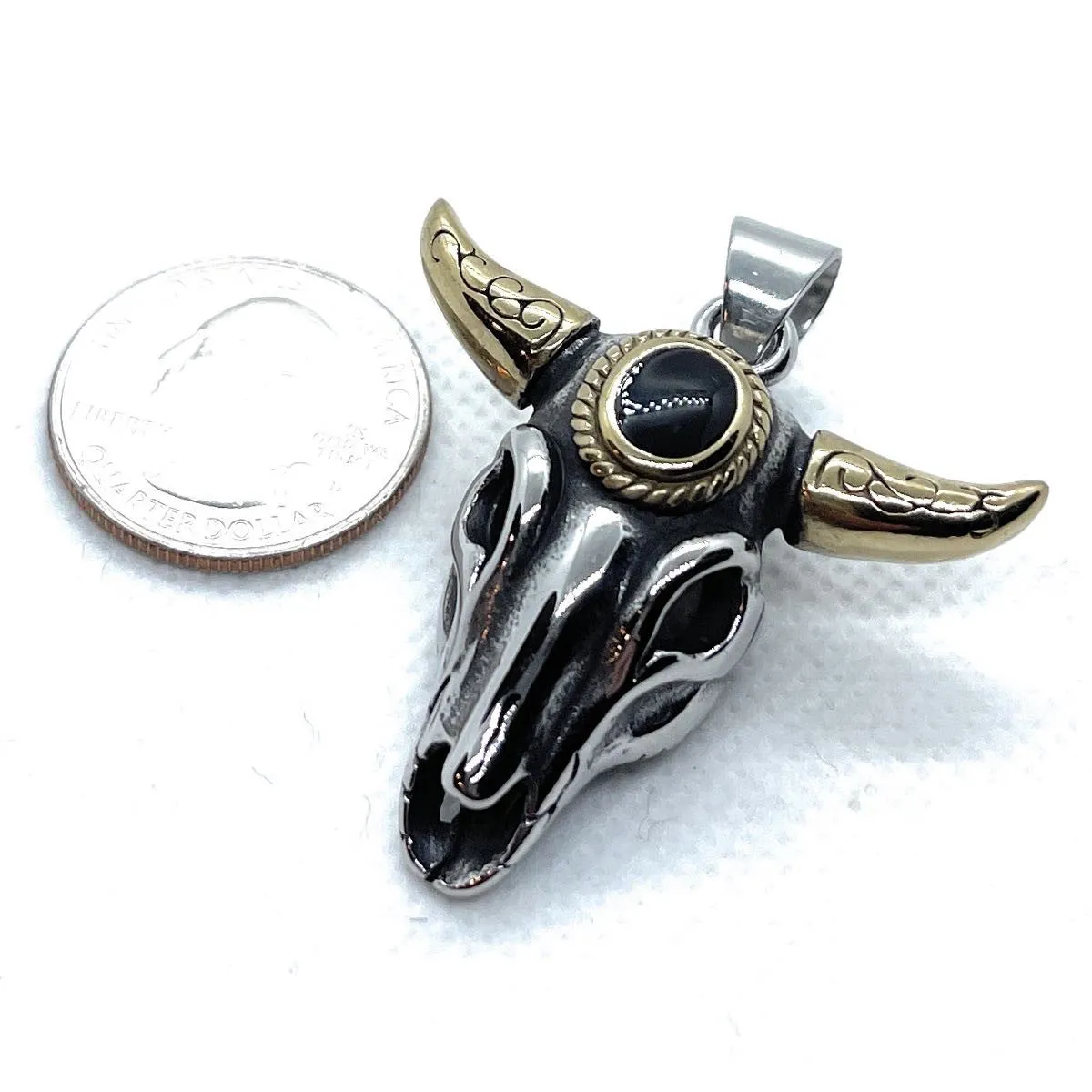 Regal Bull Horns Pendant (#p090)