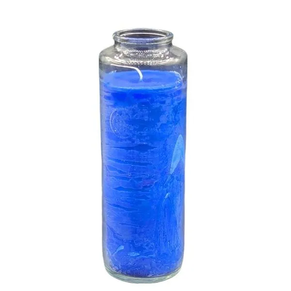 Religious Candle Blue With Cross