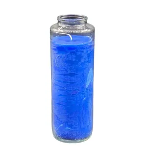 Religious Candle Blue With Cross