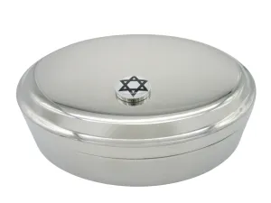 Religious Star of David Pendant Oval Trinket Jewelry Box
