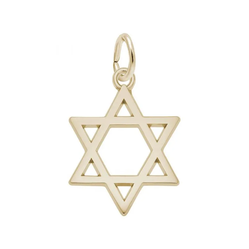 Rembrandt Charms Sterling Silver Rhodium or Gold Plated Star of David Pendant