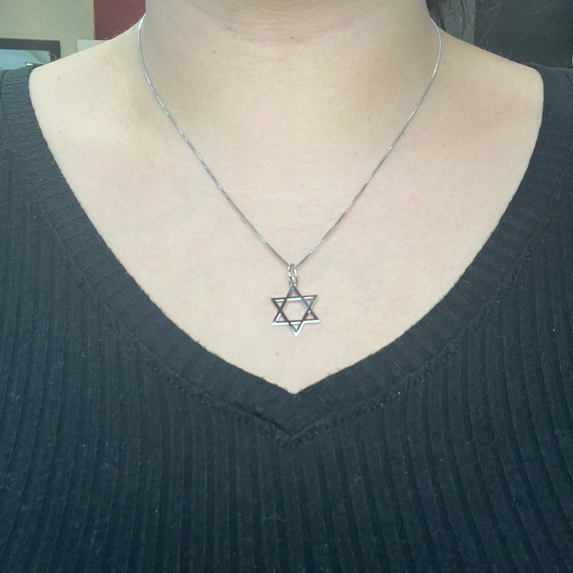 Rembrandt Charms Sterling Silver Rhodium or Gold Plated Star of David Pendant