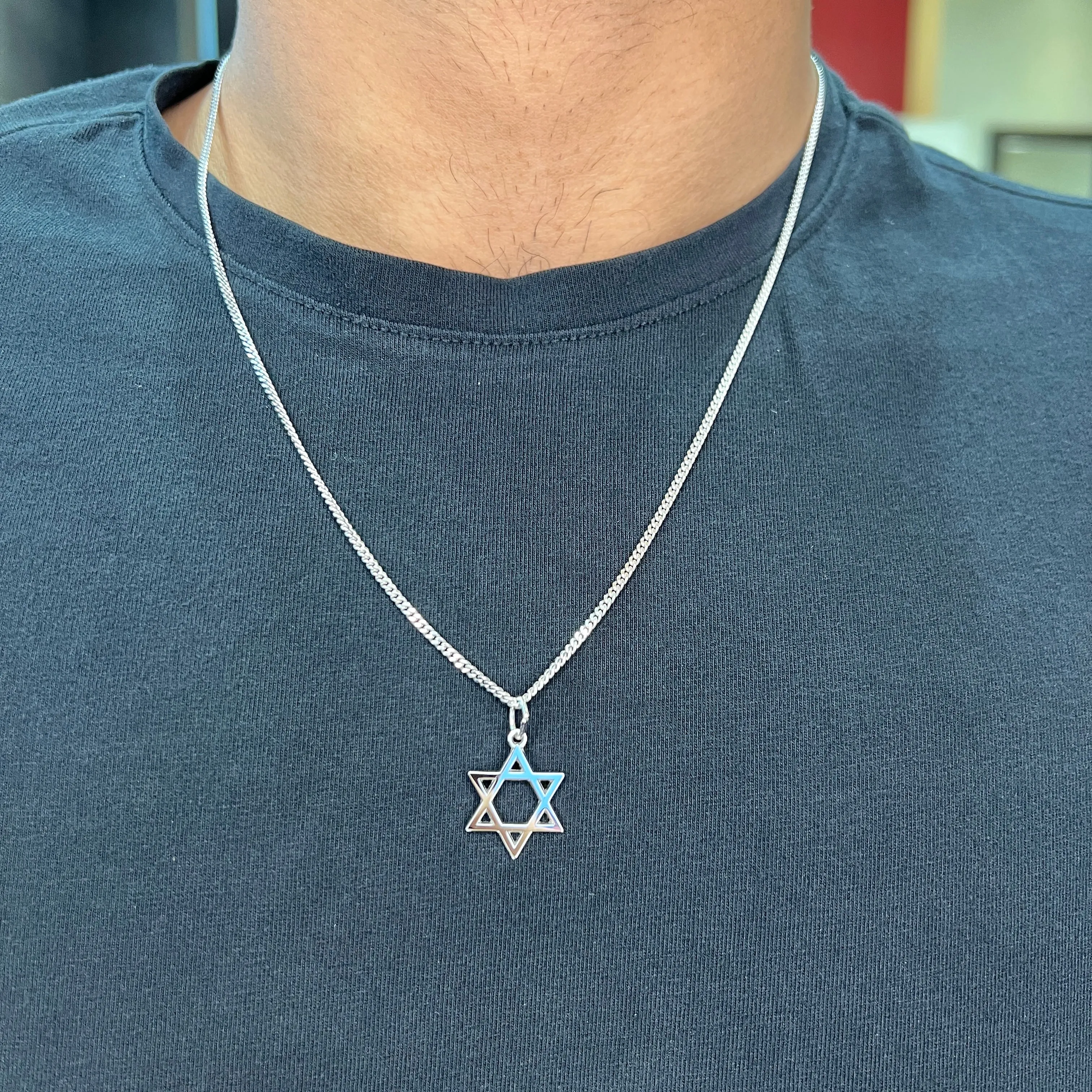 Rembrandt Charms Sterling Silver Rhodium or Gold Plated Star of David Pendant