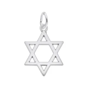 Rembrandt Charms Sterling Silver Rhodium or Gold Plated Star of David Pendant