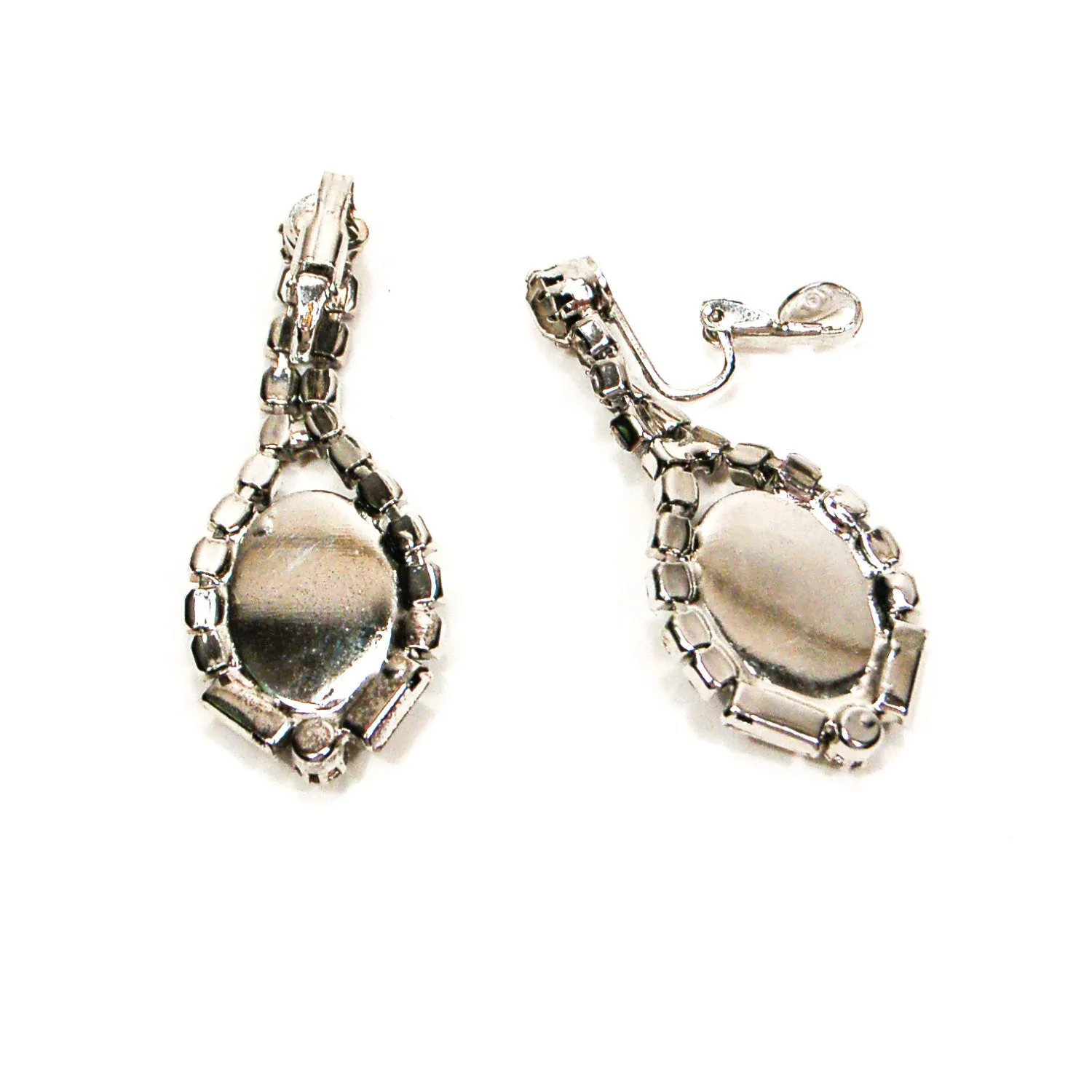 Rhinestone and Hematite Drop Statement Earrings