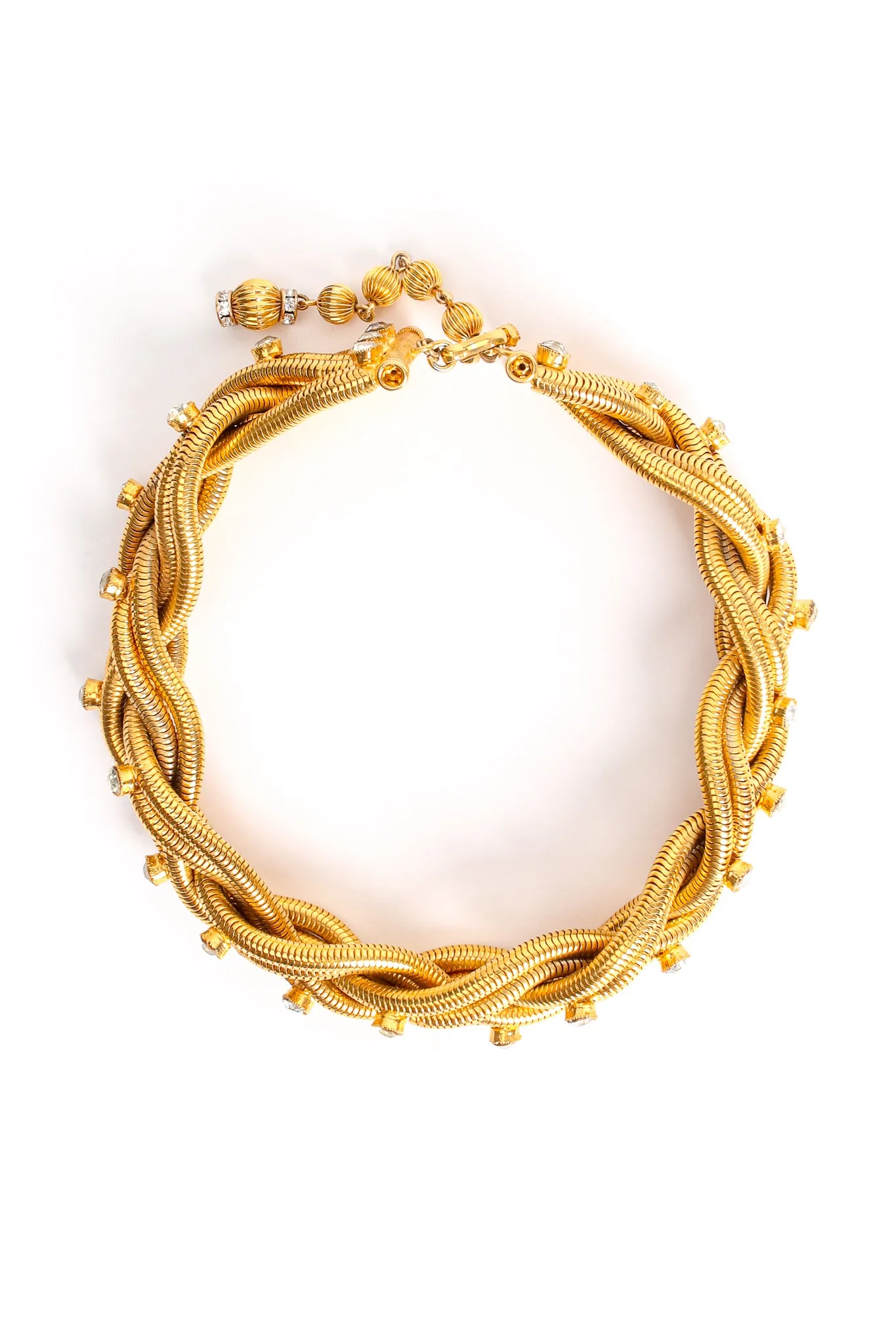 Rhinestone Braid Choker Collar