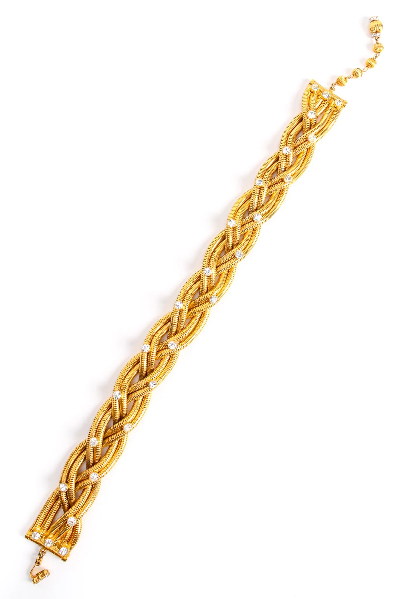 Rhinestone Braid Choker Collar