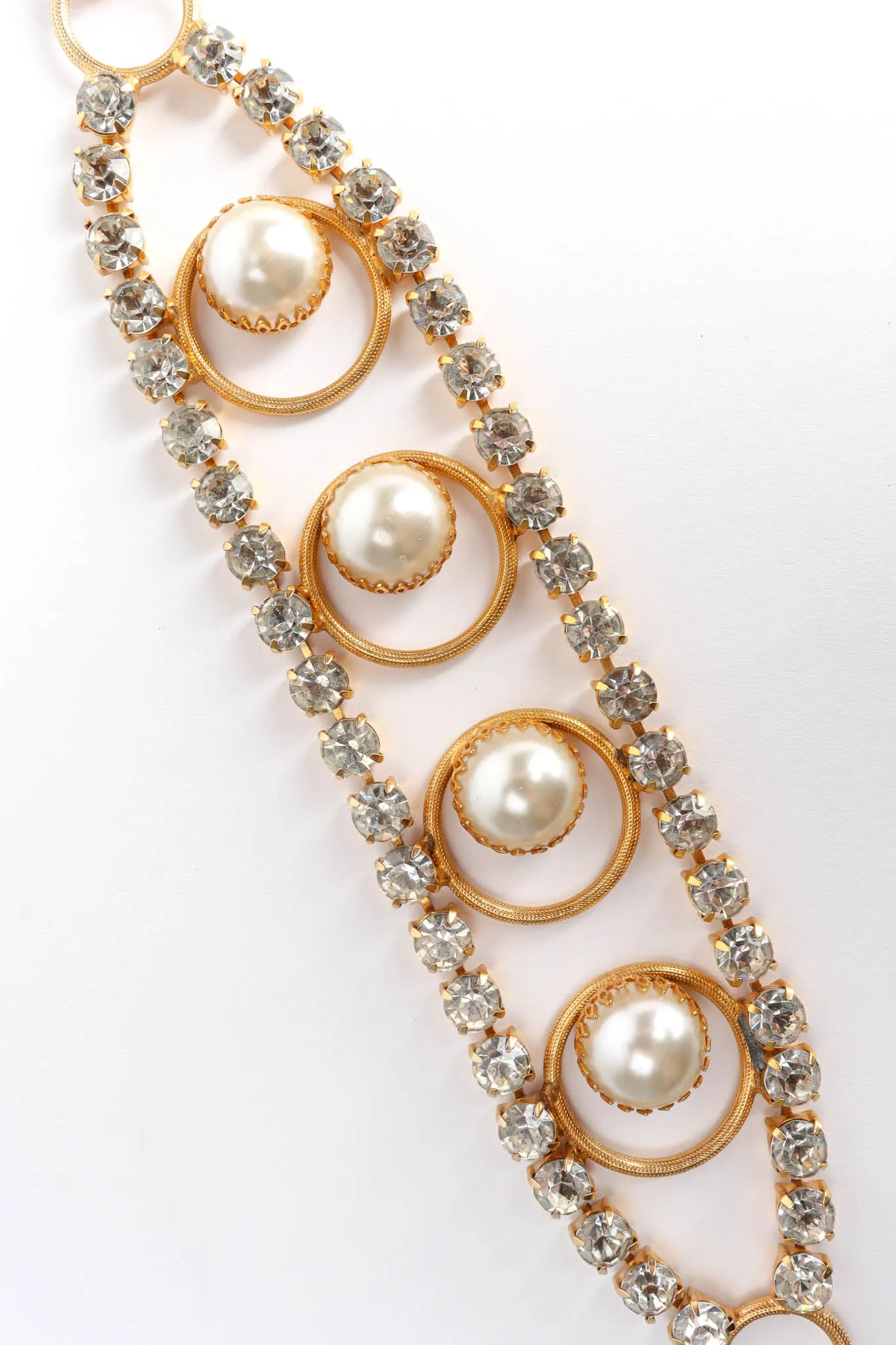 Rhinestone Pearl Ring Choker