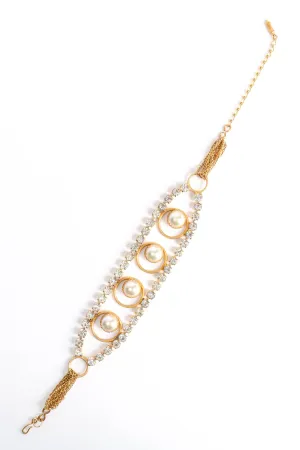 Rhinestone Pearl Ring Choker