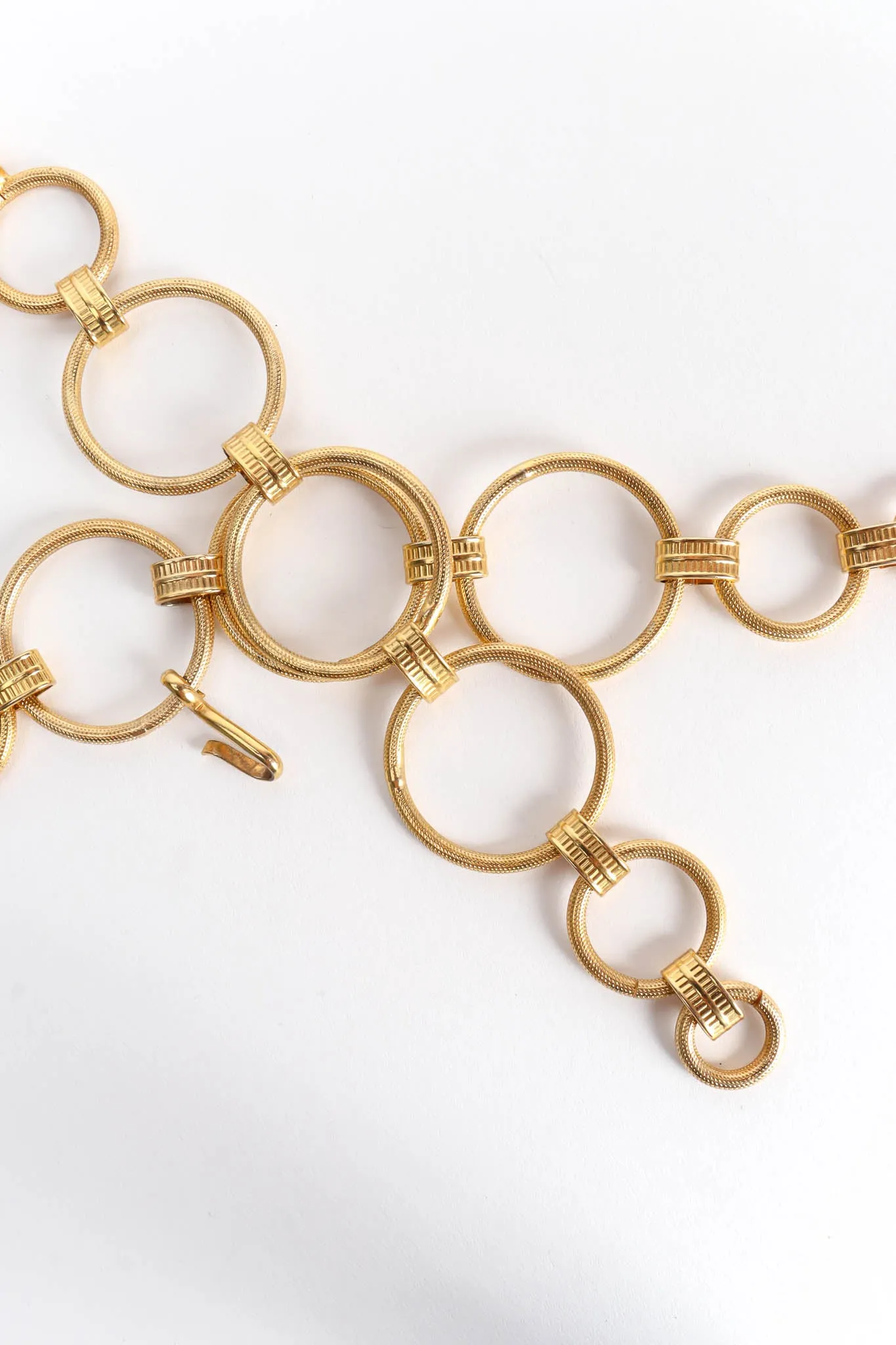Rhinestone Pearl Ring Link Belt