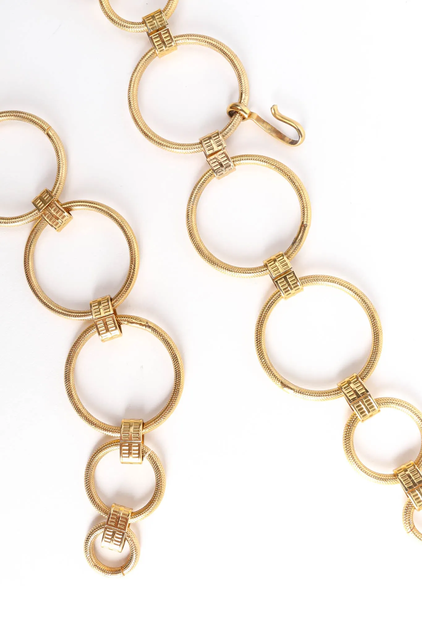 Rhinestone Pearl Ring Link Belt