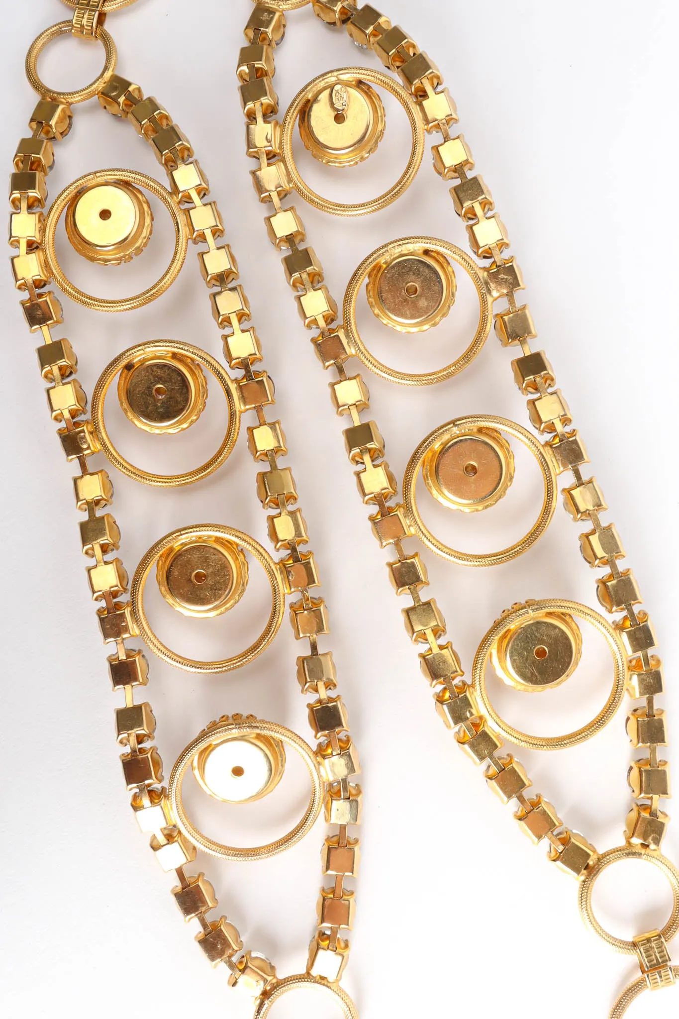 Rhinestone Pearl Ring Link Belt