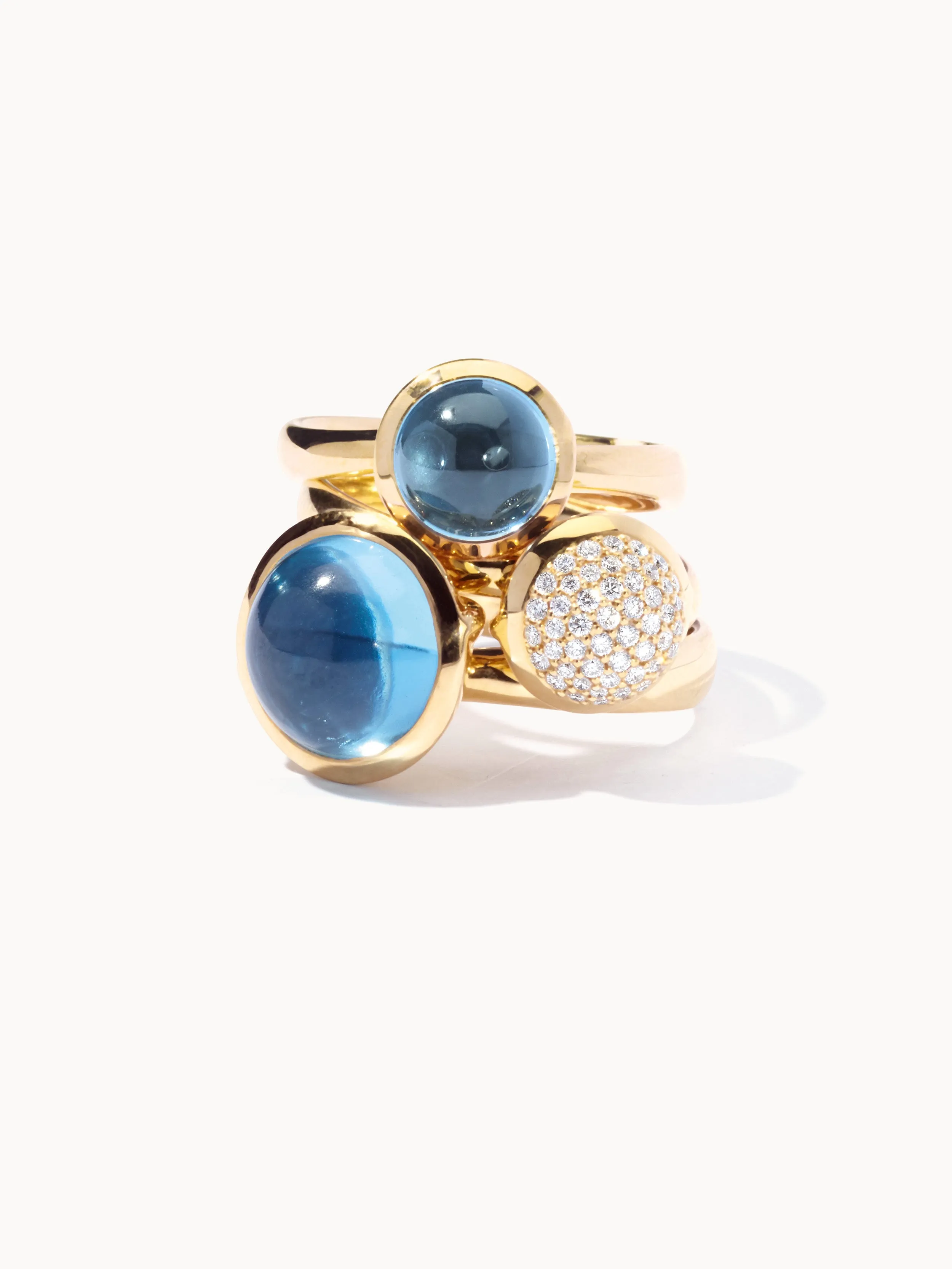 Ring BOUTON small Diamond Pavé with Diamond Pavé