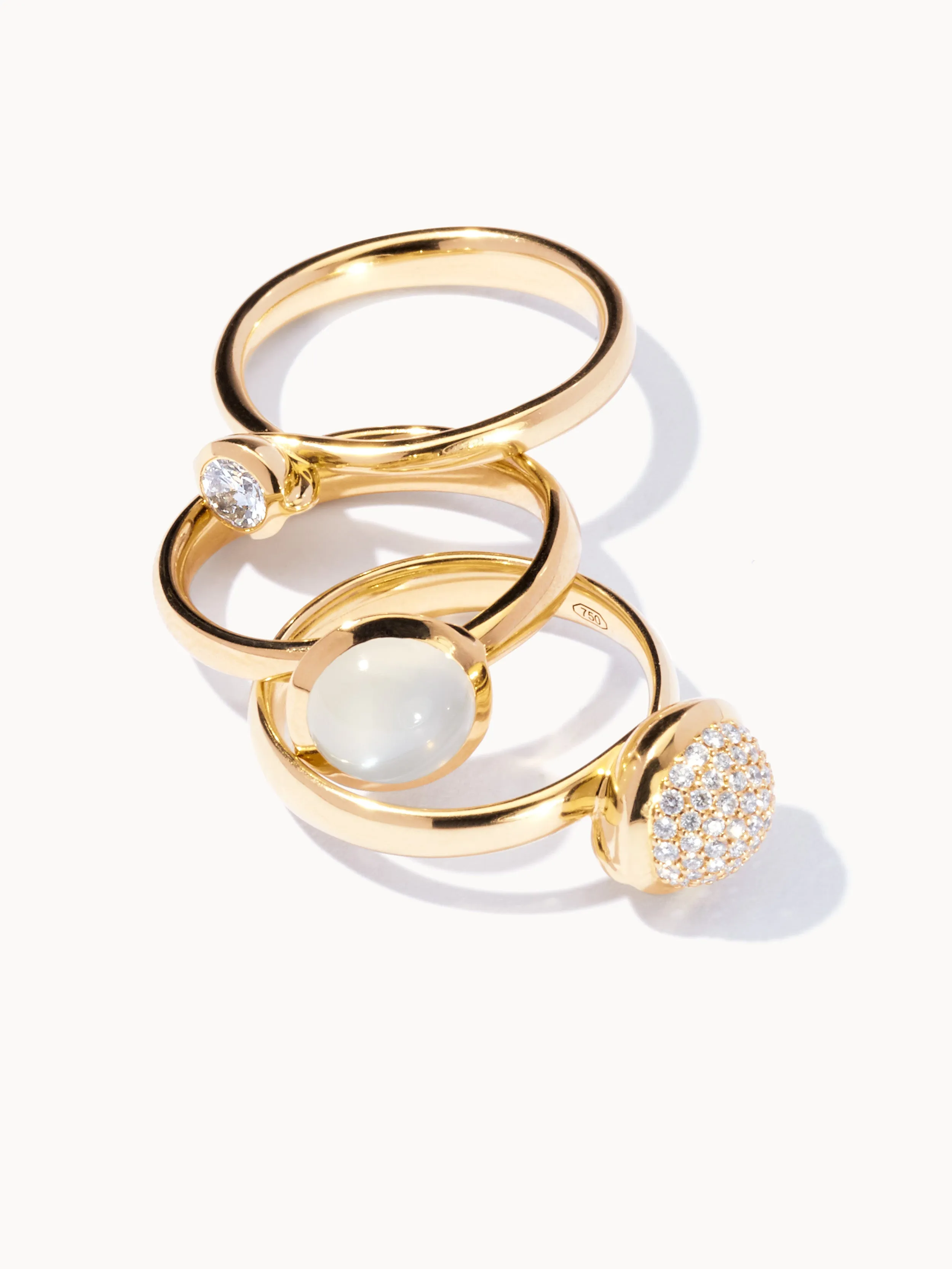 Ring BOUTON small Diamond Pavé with Diamond Pavé