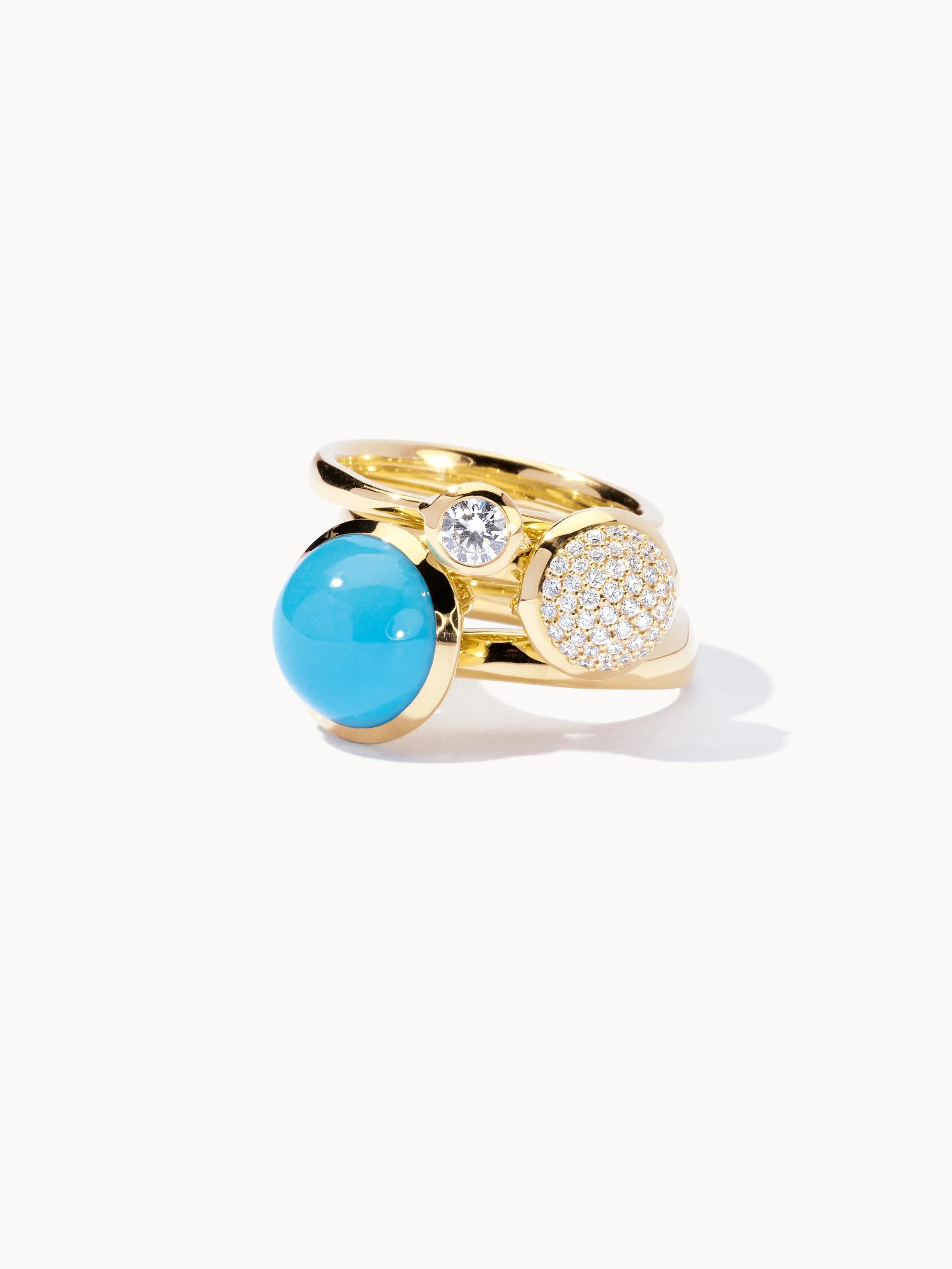 Ring BOUTON small Diamond Pavé with Diamond Pavé