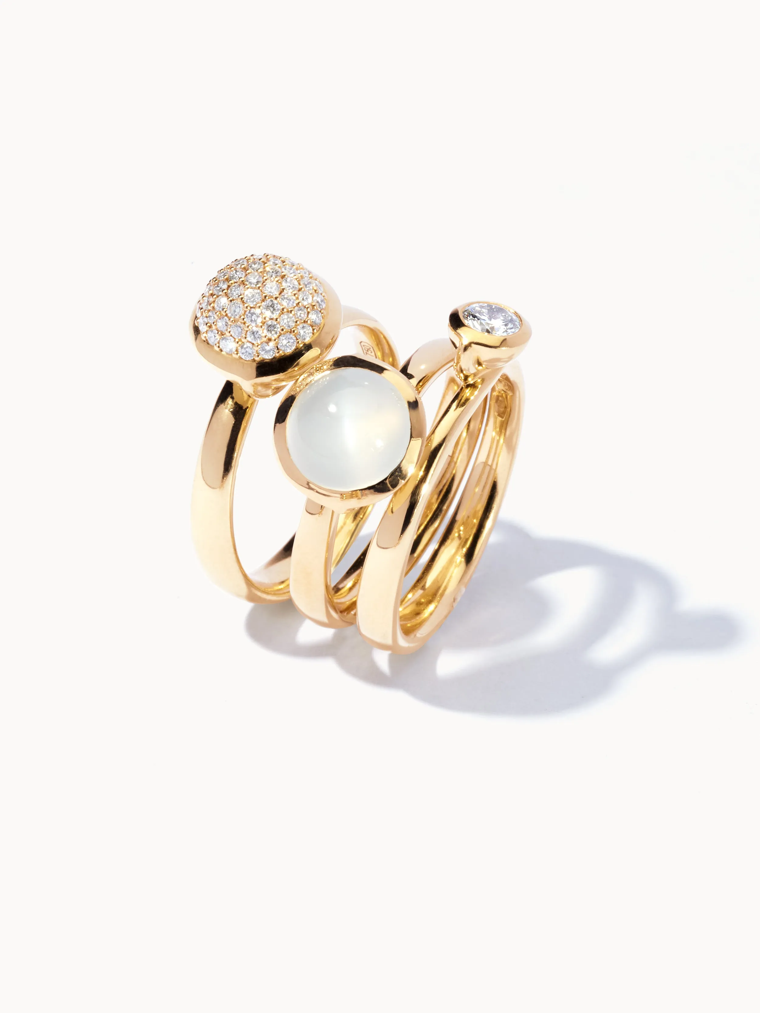 Ring BOUTON small Diamond Pavé with Diamond Pavé