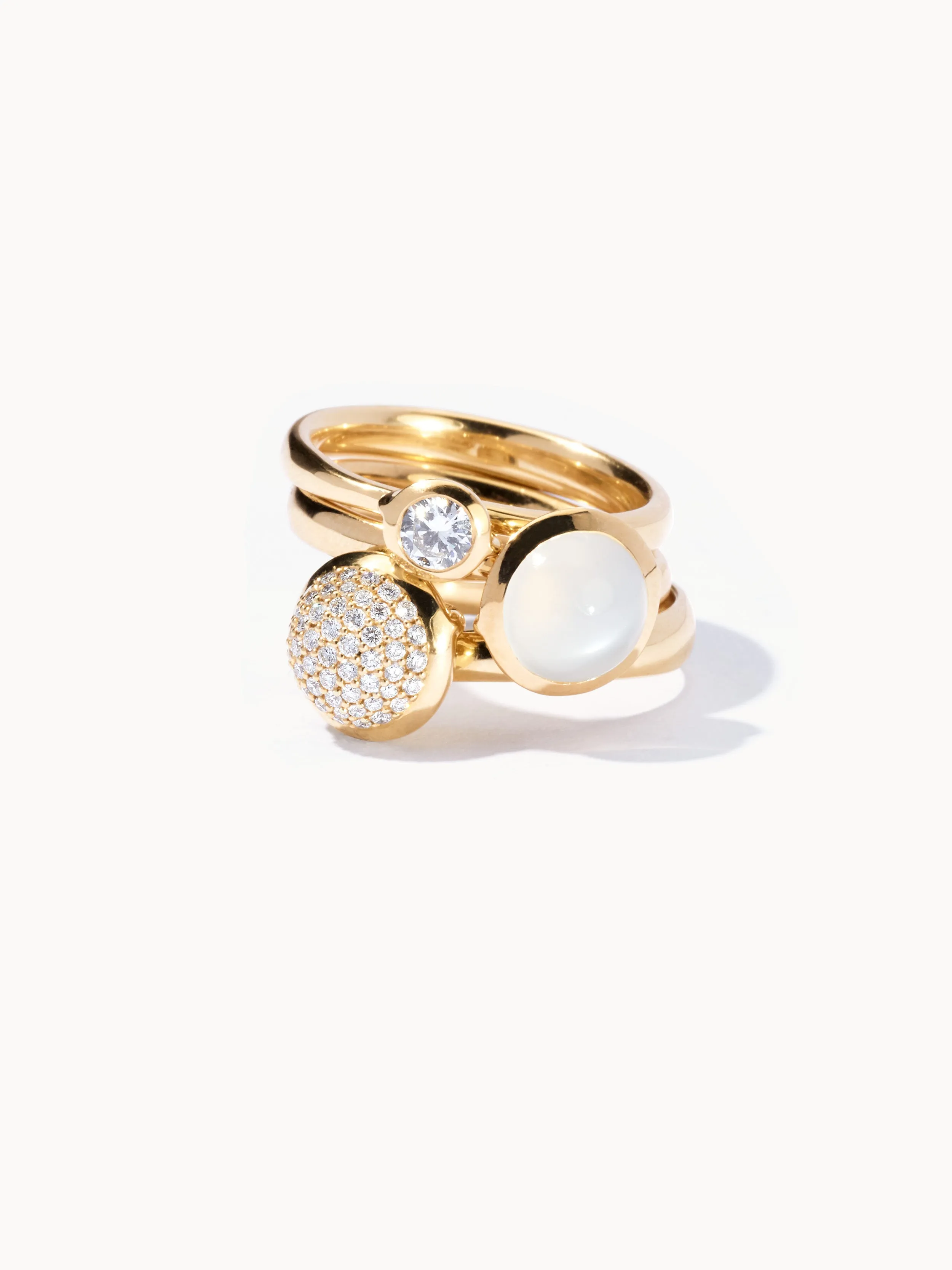 Ring BOUTON small Diamond Pavé with Diamond Pavé
