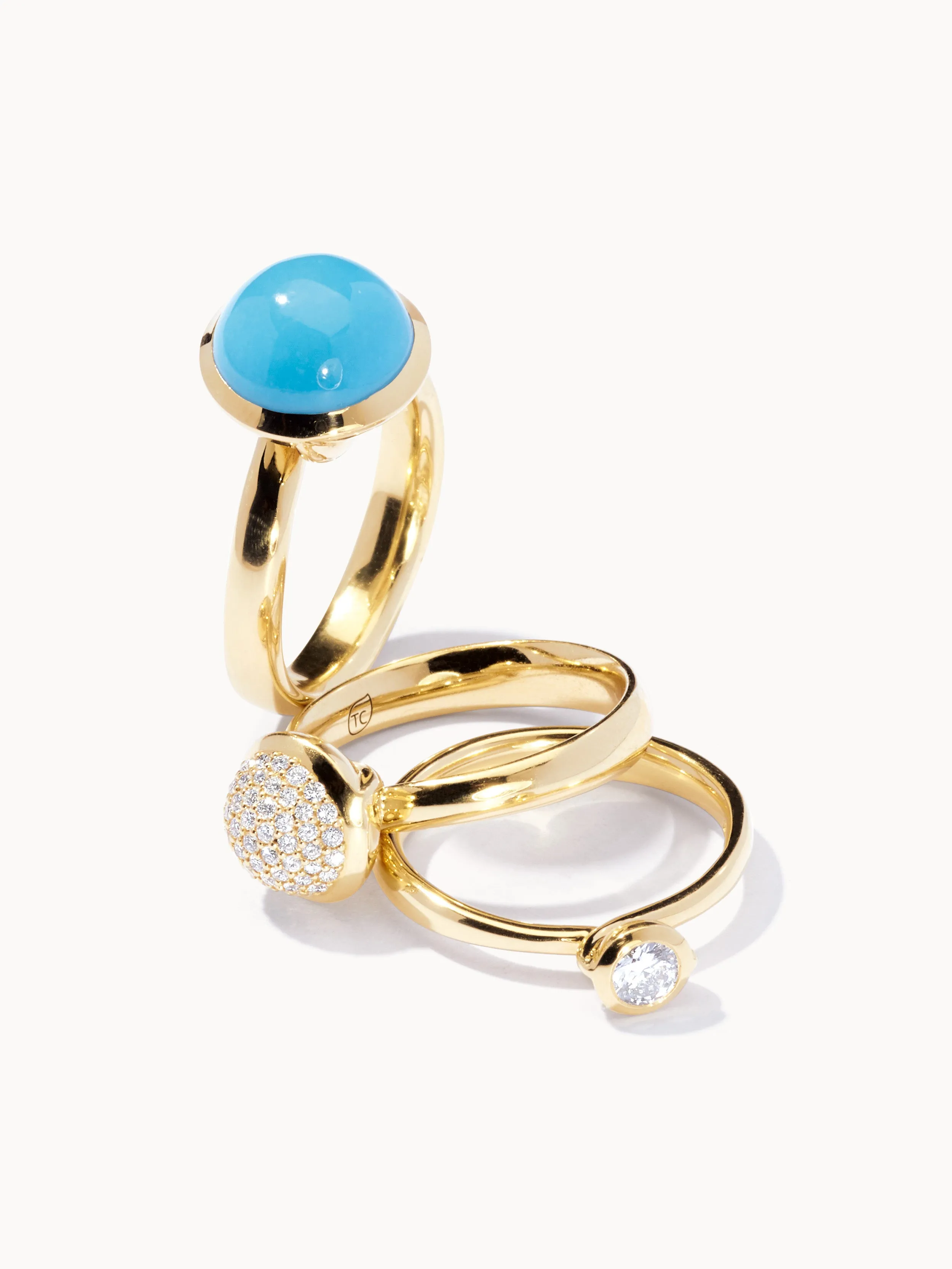 Ring BOUTON small Diamond Pavé with Diamond Pavé