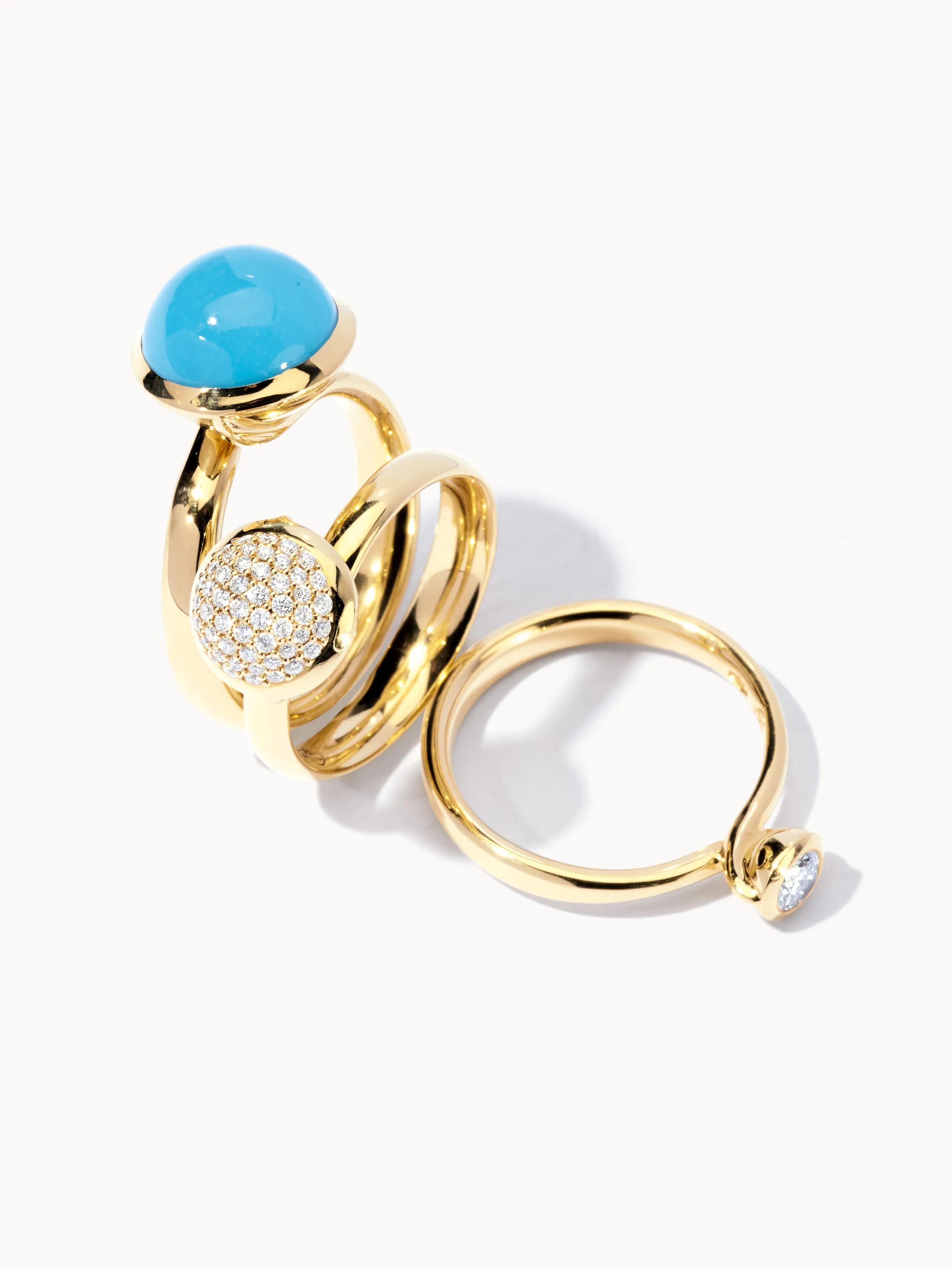 Ring BOUTON small Diamond Pavé with Diamond Pavé