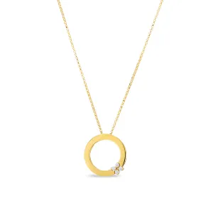 Roberto Coin Circle of Life Pendant with Diamond Flower 8883002AYCHX