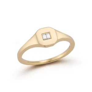 Sadie Pearl Double Baguette Signet Ring