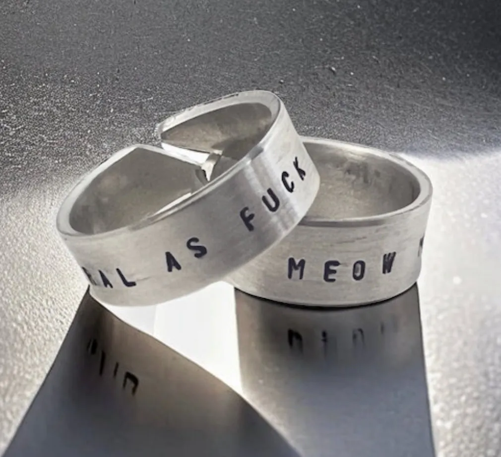 Sassy Cat Themed Cigar Band Rings