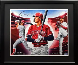 Shohei Ohtani Signed 16x20 Framed Konnick Photo Print Angels Auto /50 Fanatics