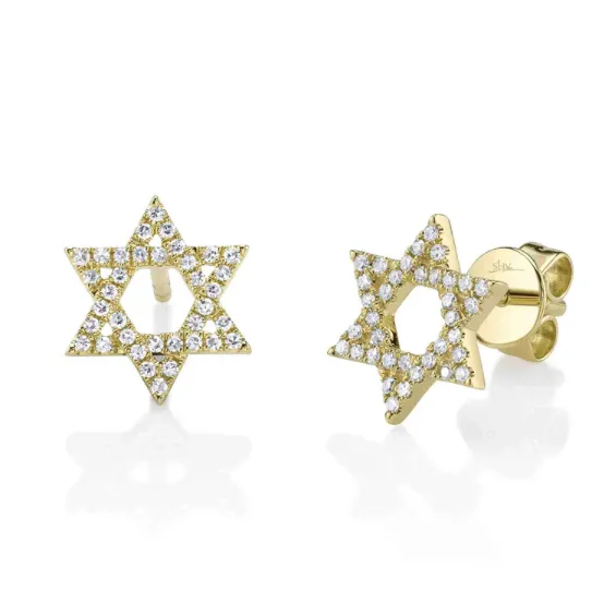Shy Creation Star of David Stud Earrings