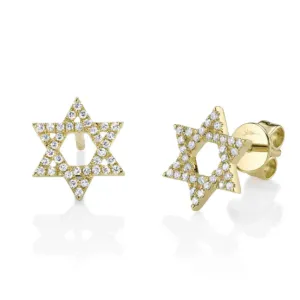 Shy Creation Star of David Stud Earrings