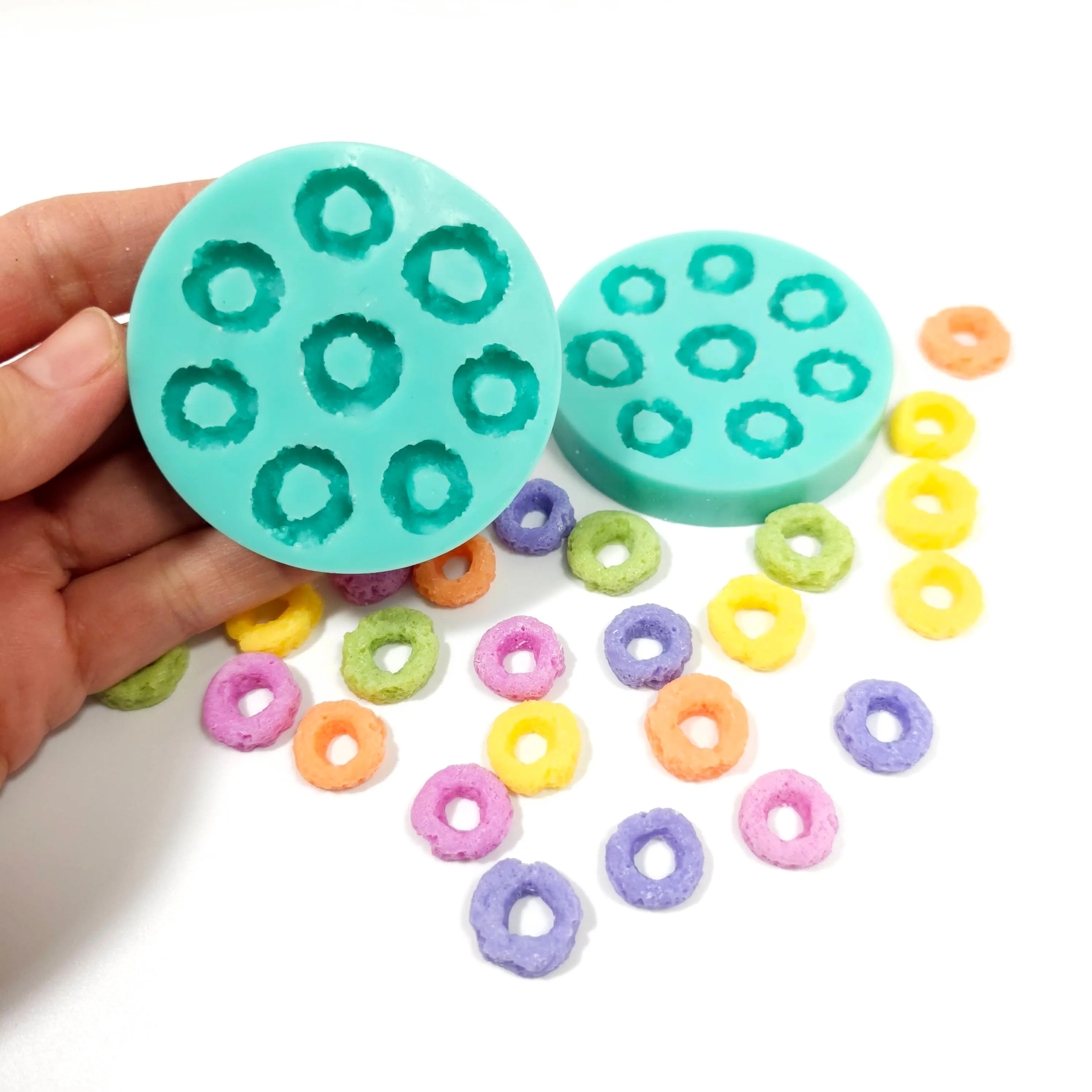 Silicone Fruit Rings Mold - Versatile 8-Cavity Design for Wax Melts and Candle Topping NC107