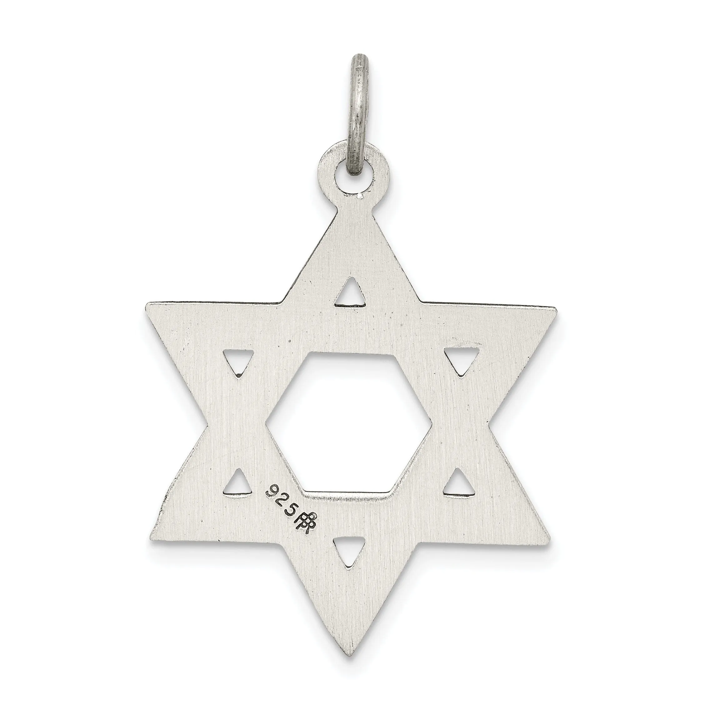 Silver Antiqued Star of David Charm Pendant