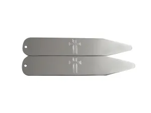 Silver Toned Etched Religious Cross Collar Stays