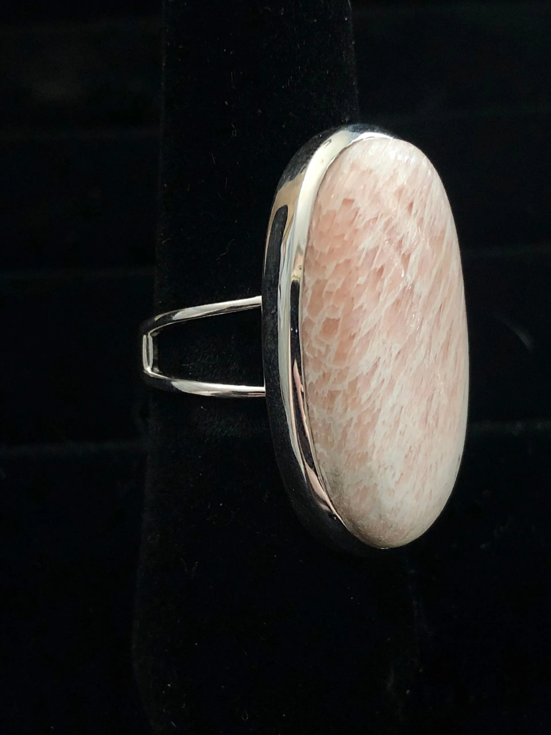 Size 8 Scolecite Ring - Delicate Pink