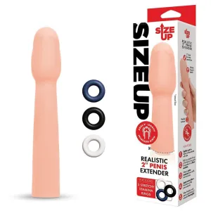 Size Up Realistic 2 Inch Penis Extender - Flesh