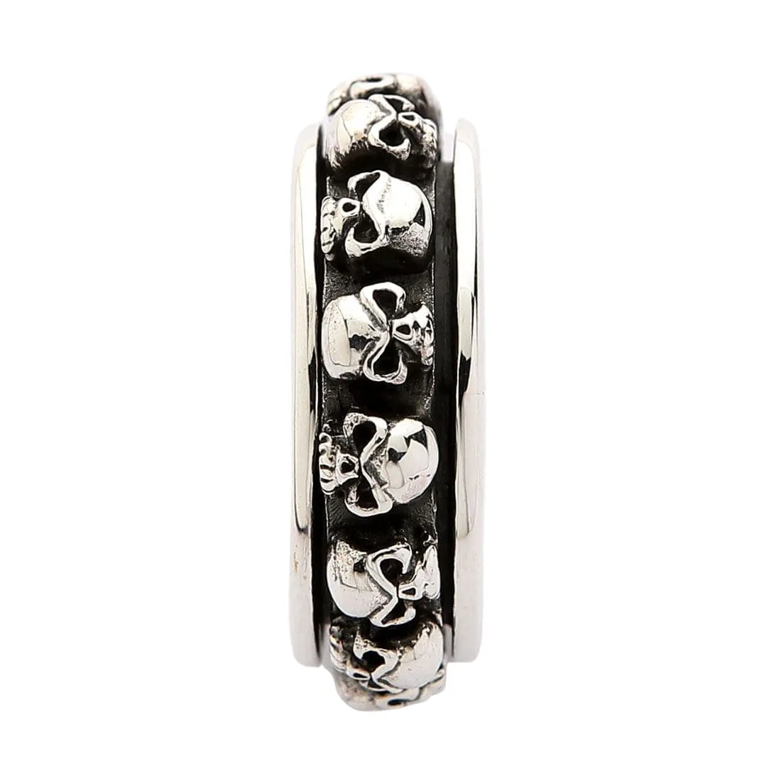 Skull Sterling Silver Spinner Ring