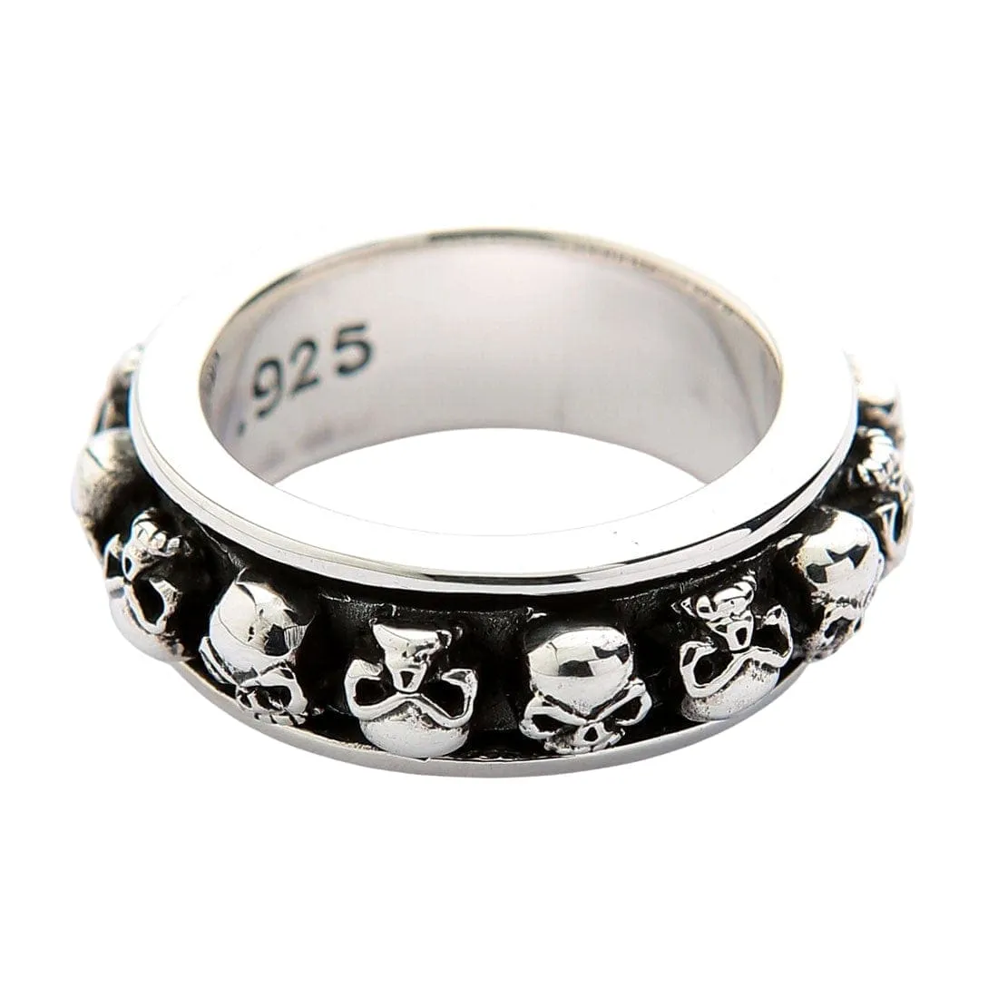 Skull Sterling Silver Spinner Ring