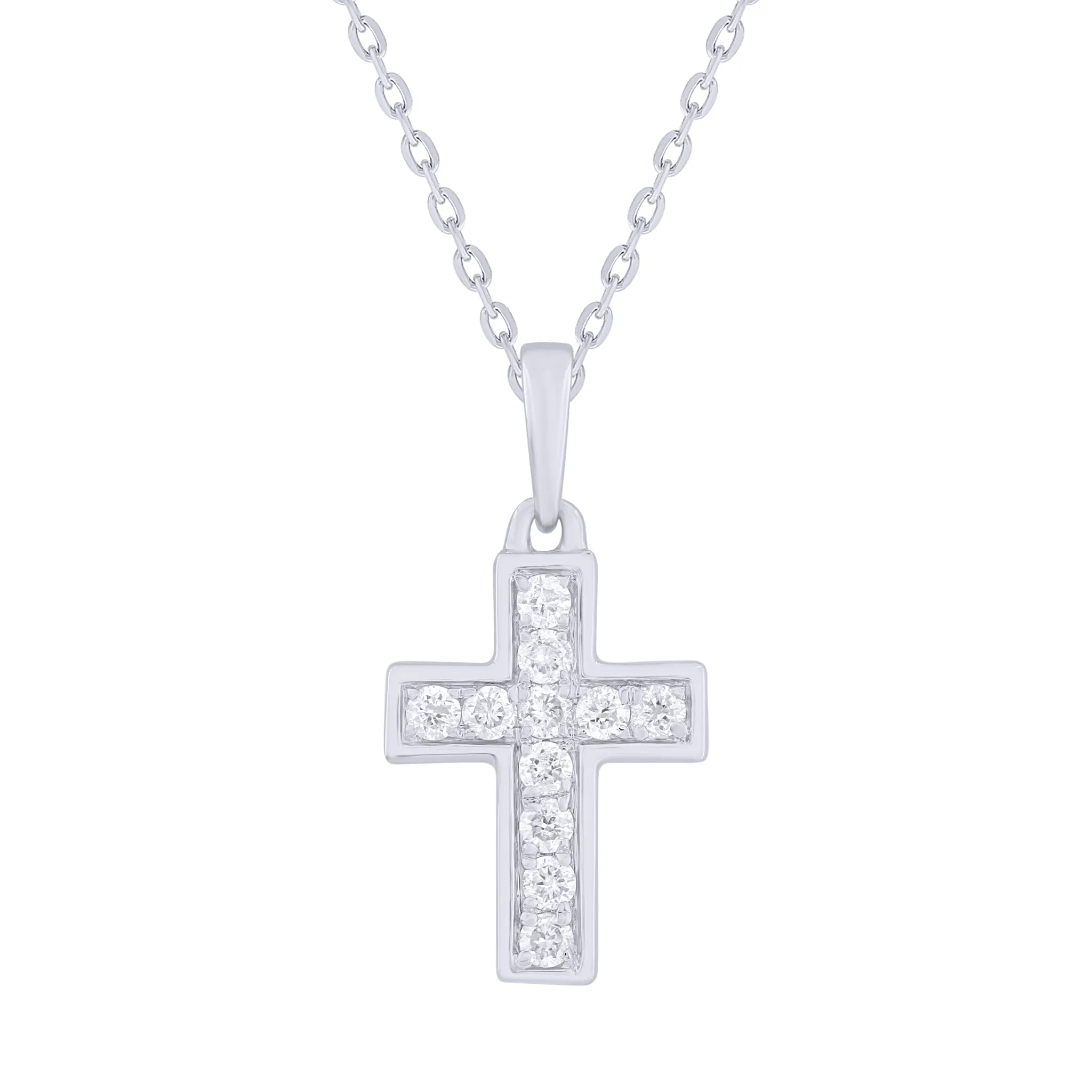 Small Channel Pave Diamond Cross