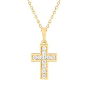 Small Channel Pave Diamond Cross