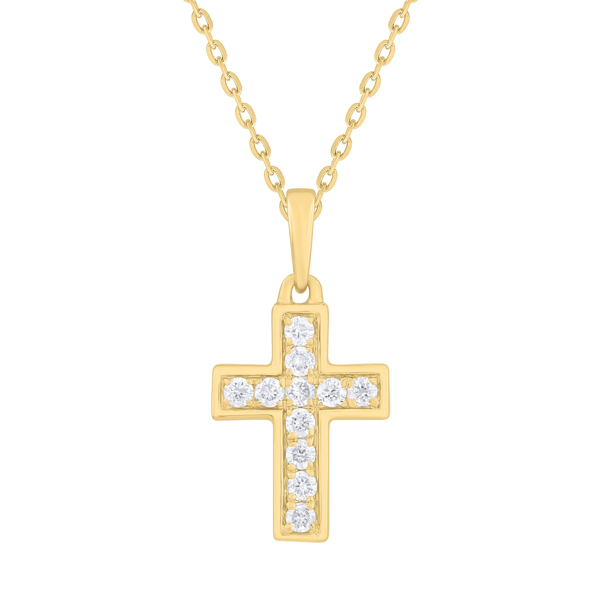 Small Channel Pave Diamond Cross