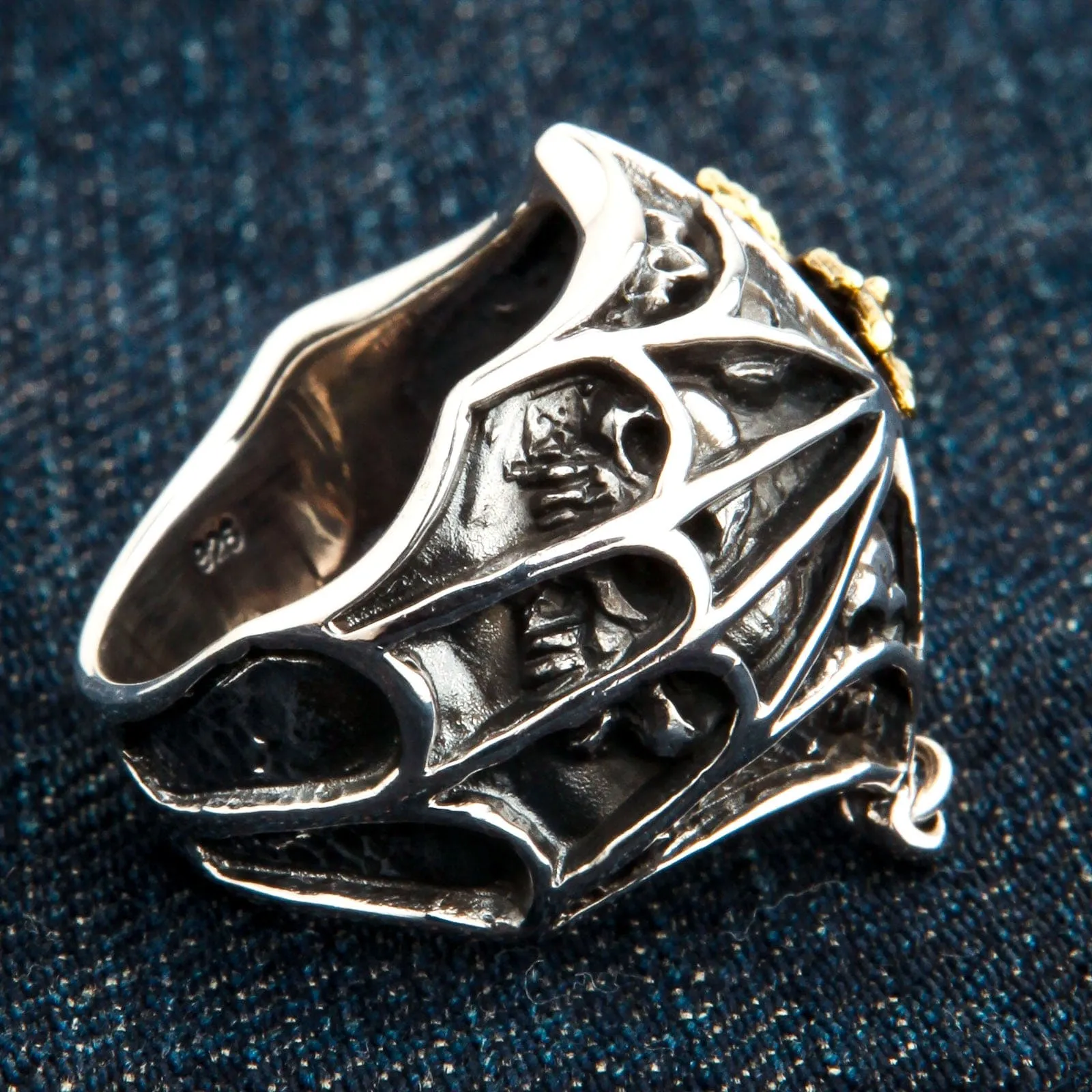 Spider Skeleton Skull Sterling Silver Gothic Ring