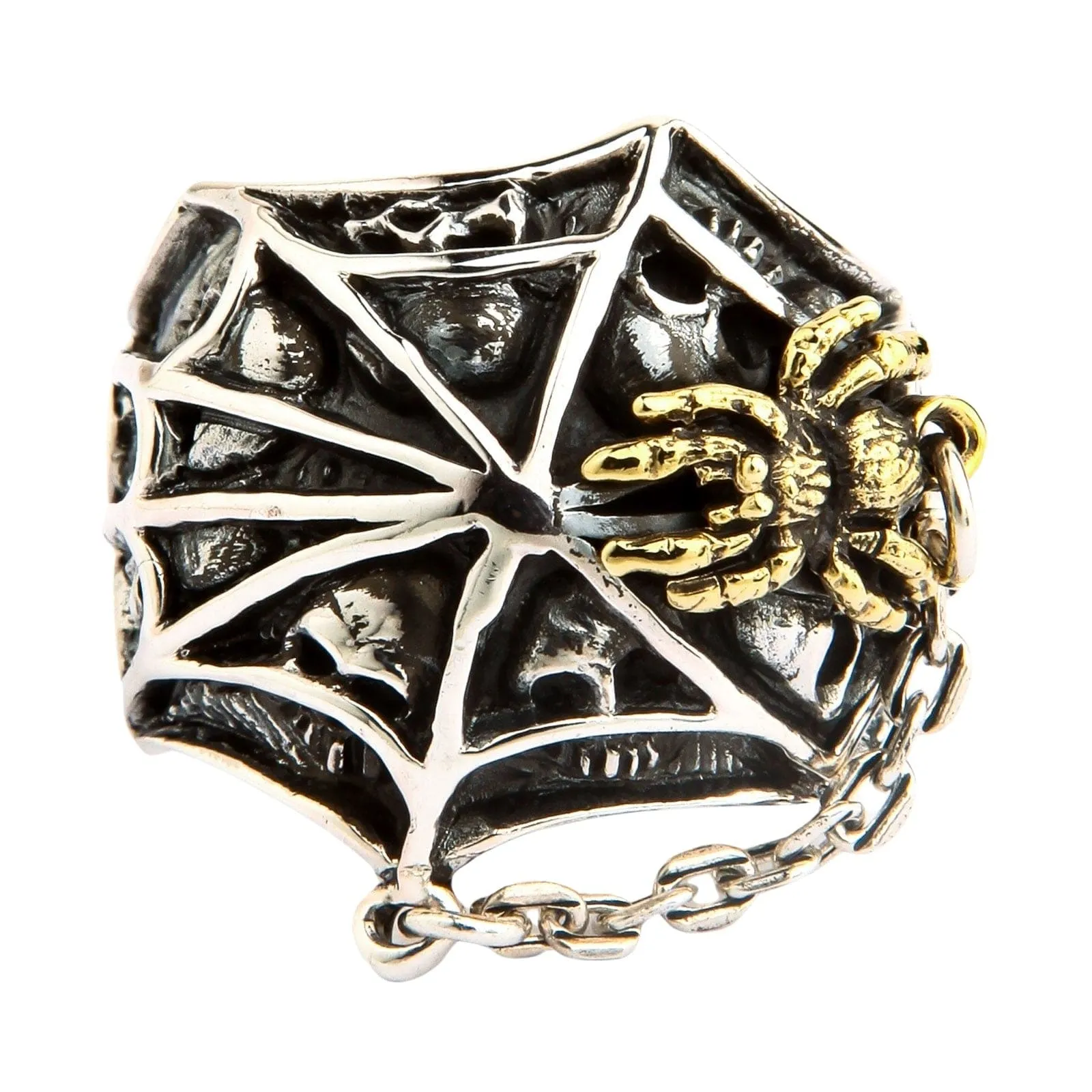 Spider Skeleton Skull Sterling Silver Gothic Ring
